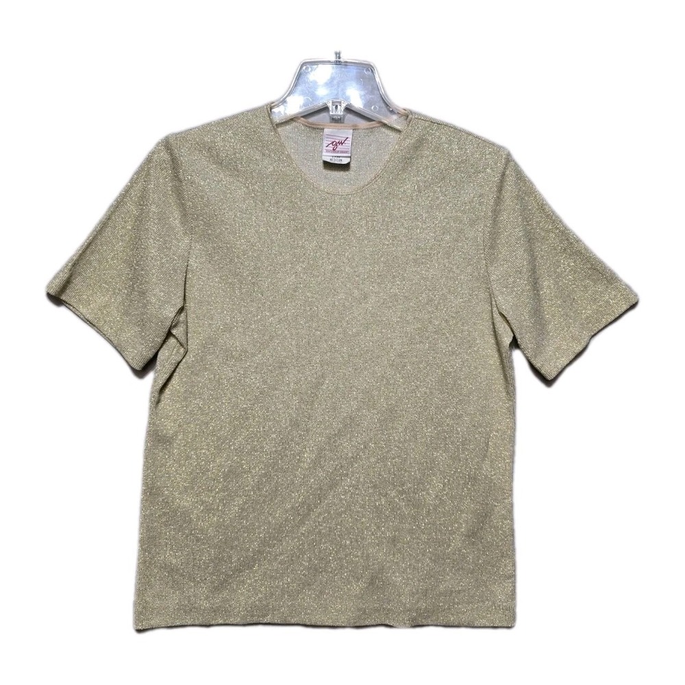 Vintage GW Plus Division Of Graff Shirt Women's‎ Sz M Gold Shirt Sleeves Sleeve